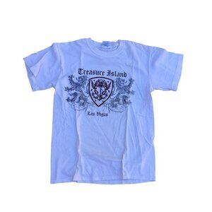 TREASURE ISLAND LAS VEGAS TI Hotel T Shirt Men's SMALL White Short Sleeve Crew‍‍